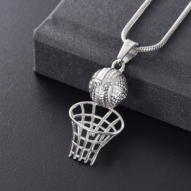 Basketball Cremation Urn Necklace