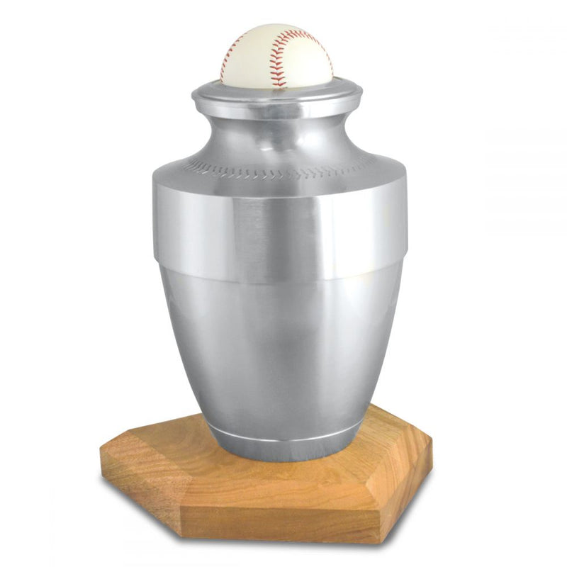 Silver Baseball Urn