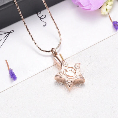 Paw Star Pet Cremation Necklace