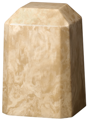 Creme Mocha Keepsake Square Cultured Marble Urn