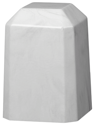 White Carrera Keepsake Square Cultured Marble Urn