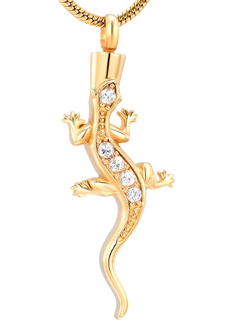 Crystal Lizard Urn Necklace
