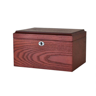 Locking Dark Wood Cremation Urn