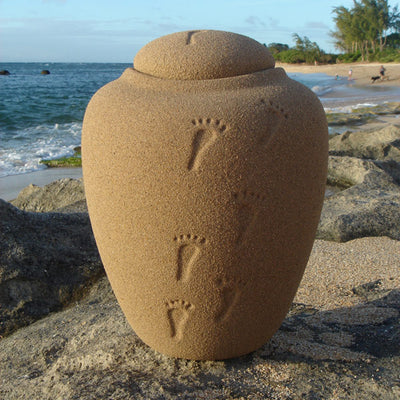 Footprints In The Sand Cremation Urn