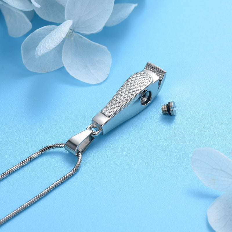 Hair Clipper Cremation Necklace