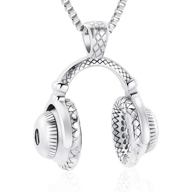 Headphone Cremation Urn Necklace