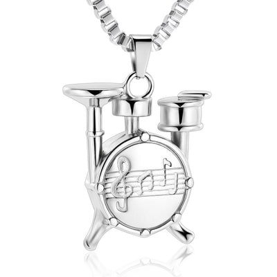 Eternal Drummer Cremation Urn Necklace