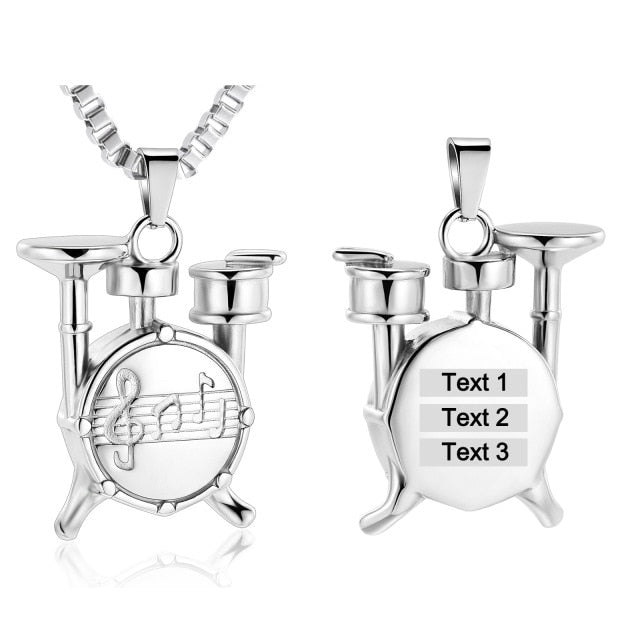 Eternal Drummer Cremation Urn Necklace