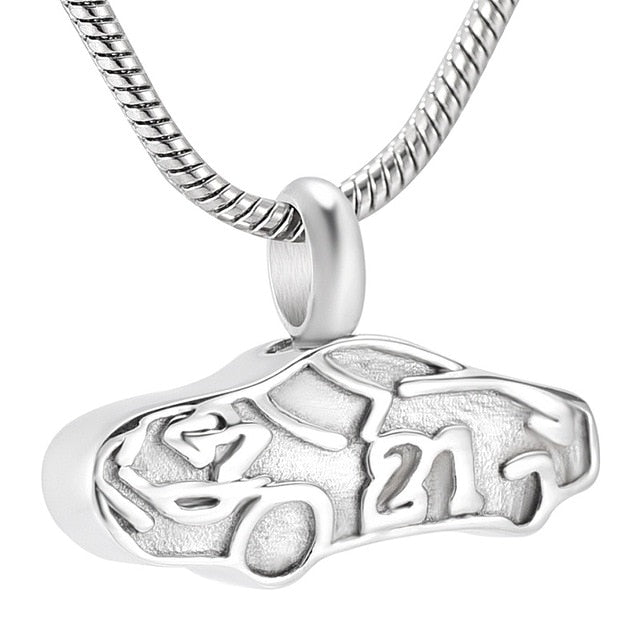 Race Car Cremation Urn Necklace