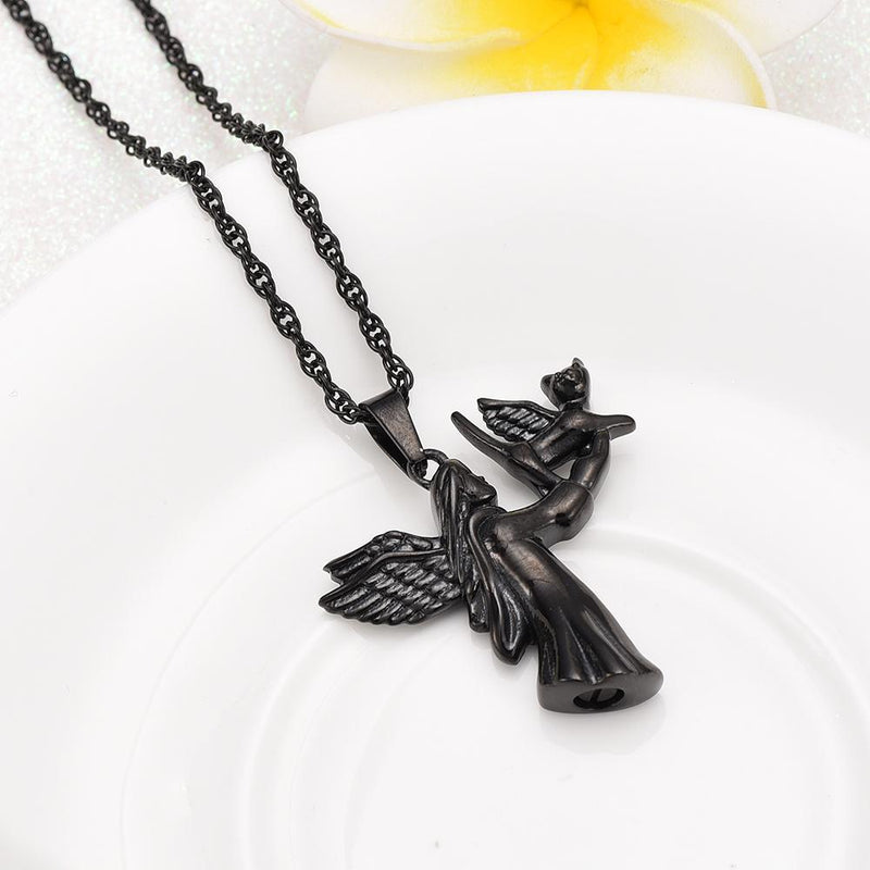 Dog and Angel Cremation Necklace