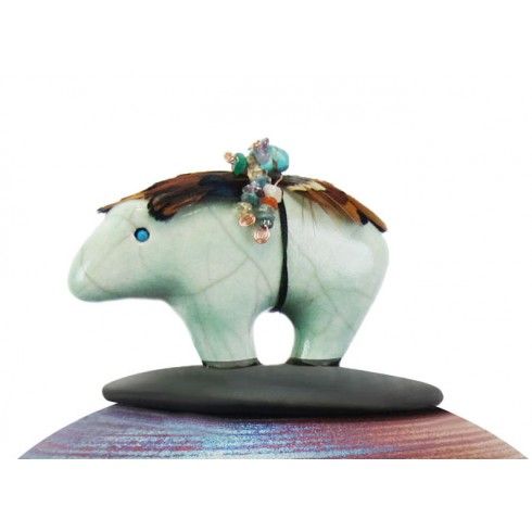 Spirit Bear Raku Child Urn