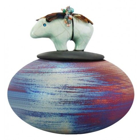 Spirit Bear Raku Child Urn