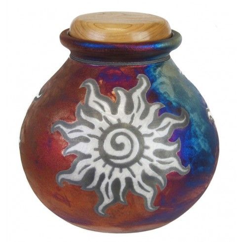 Western Sun Raku Cremation Urn