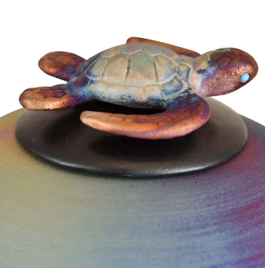 Turtle Raku Cremation Urn