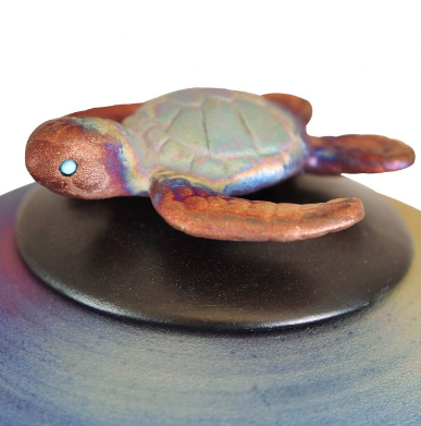 Turtle Raku Cremation Urn