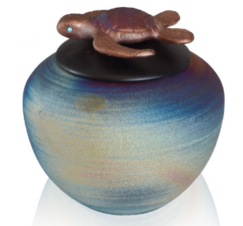 Turtle Raku Cremation Urn