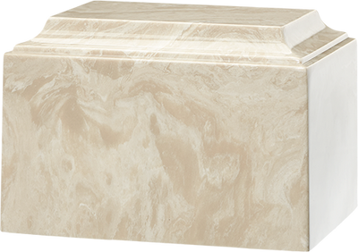 Cream Mocha Tuscany Cultured Marble Cremation Urn