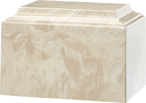 Cream Mocha Tuscany Cultured Marble Cremation Urn